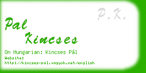 pal kincses business card
